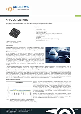 MEMS Accelerometers for mid accuracy navigation systems
