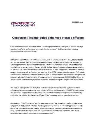 Concurrent Technologies Enhances Storage Offering
