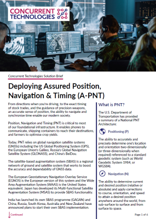 Deploying Assured Position, Navigation & Timing (A-PNT)