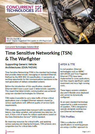 Time Sensitive Networking (TSN) & The Warfighter