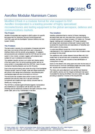 Aerofl ex Modular Aluminium Cases