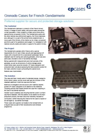 Grenade Cases for French Gendarmerie