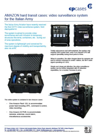 AMAZON hard transit cases: video surveillance system for the Italian Army