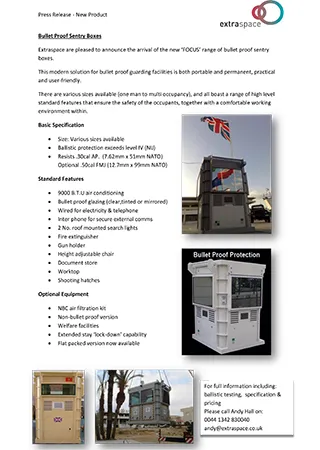 Bullet Proof Sentry Boxes
