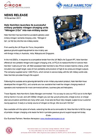 Nitrogen portable charging unit launched for non-military sector