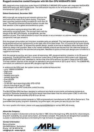 PIP4x with NVIDIA RTX 5000 Press Release