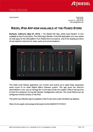 Riedel Ipad App Now Available At The Itunes Store