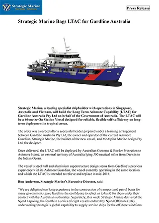 Strategic Marine Bags LTAC for Gardline Australia Strategic