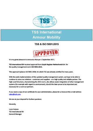TSS & ISO 90012015