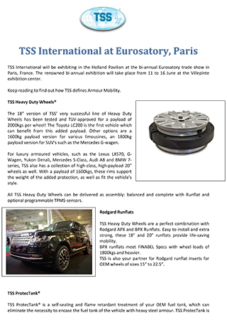 TSS International at Eurosatory, Paris